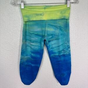 Hard Tail Forever Y2K Yoga Pants Women Small Tie Dye Fold Over Crop Pedal Pusher